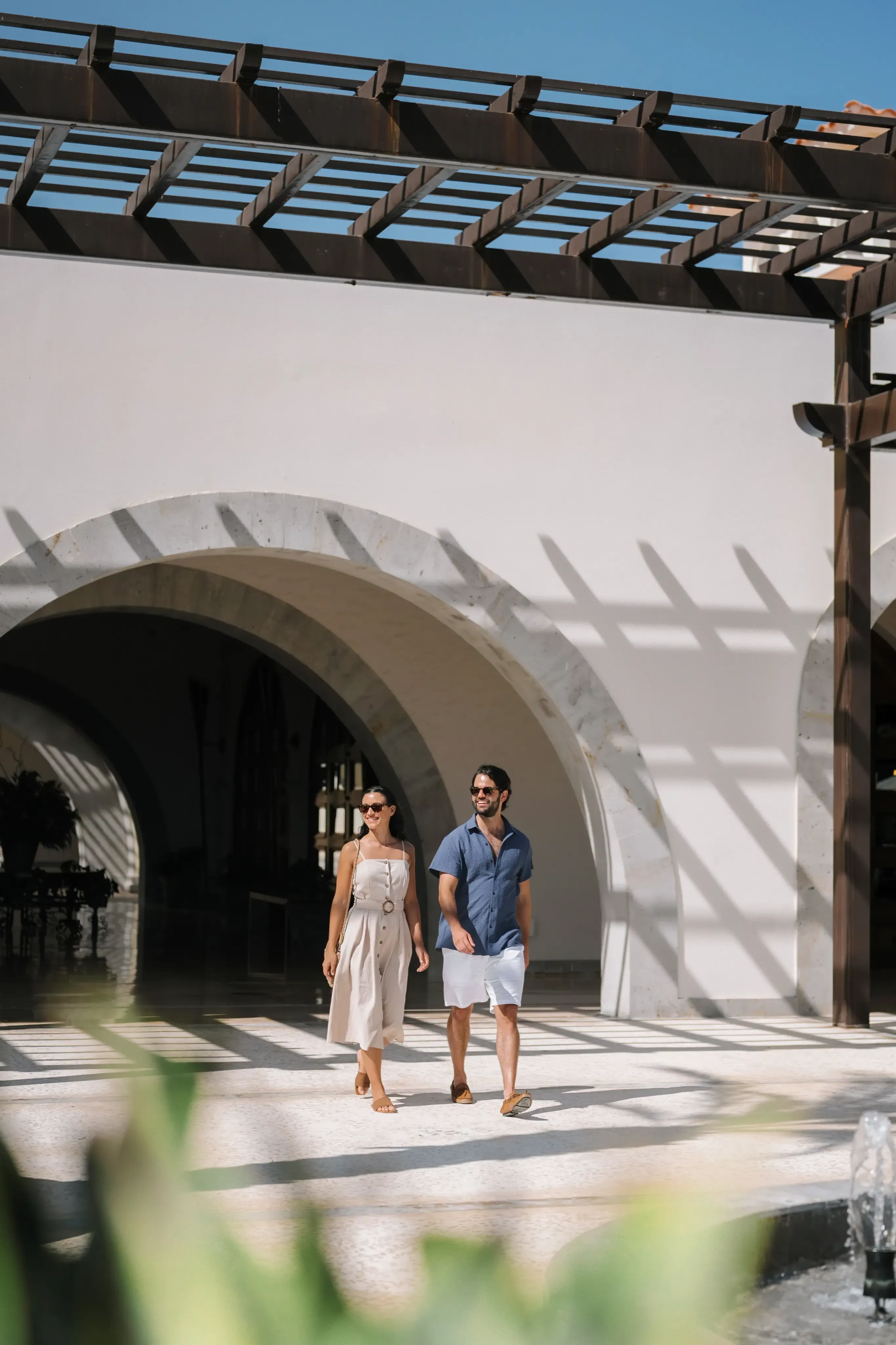 couple exploring the resort